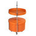 Orange saddle leather movable pulley storage basket